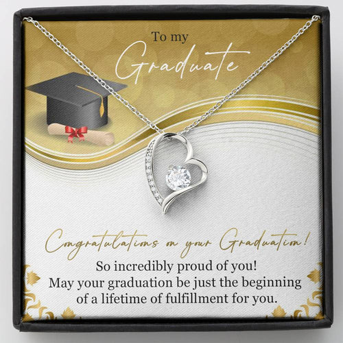To My Graduate - Graduation Gift - Forever Hearts Necklace