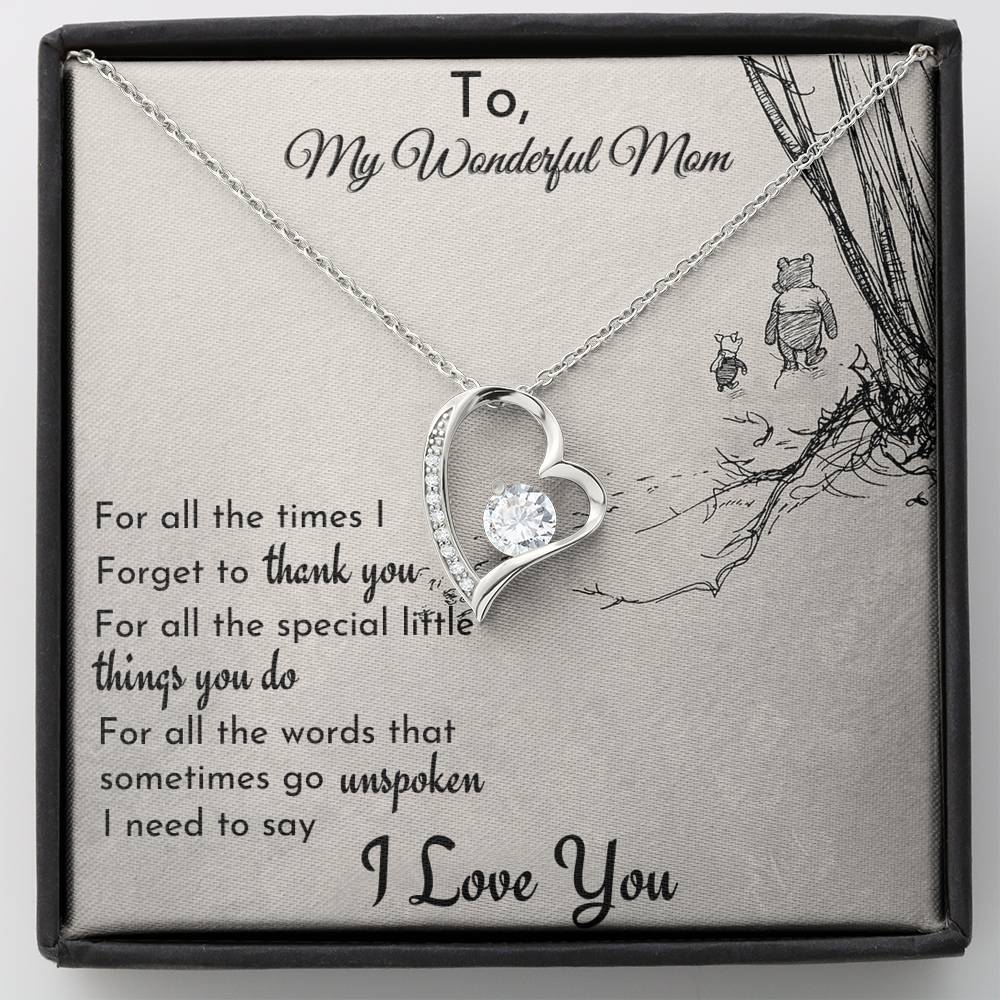 To My Wonderful Mom 'For All The..' Necklace, Gift for Mom from Son or Daughter, Mom Birthday Gift From Son, Mom Gift From Daughter