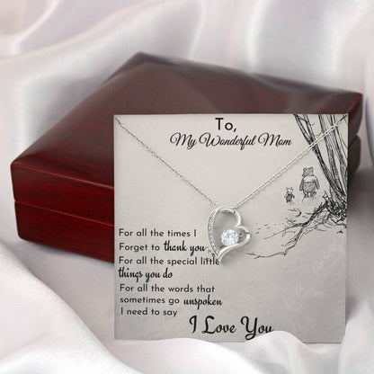 To My Wonderful Mom 'For All The..' Necklace, Gift for Mom from Son or Daughter, Mom Birthday Gift From Son, Mom Gift From Daughter