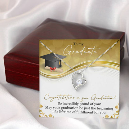 To My Graduate - Graduation Gift - Forever Hearts Necklace