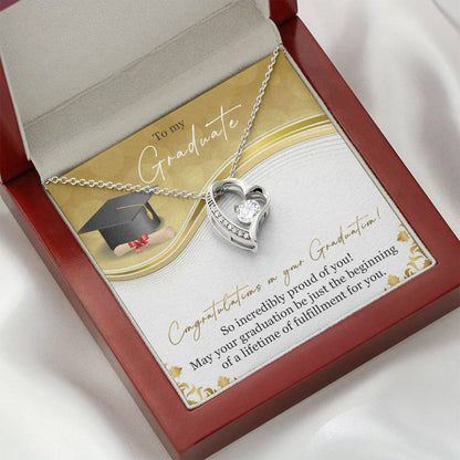 To My Graduate - Graduation Gift - Forever Hearts Necklace