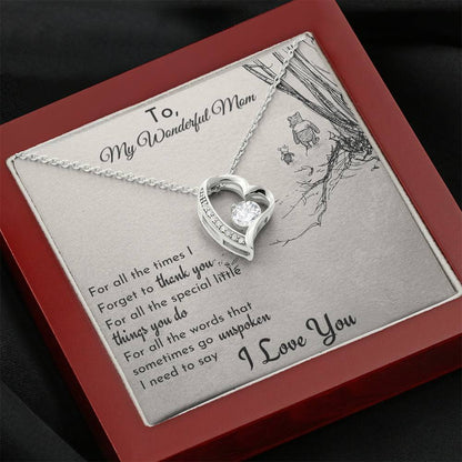 To My Wonderful Mom 'For All The..' Necklace, Gift for Mom from Son or Daughter, Mom Birthday Gift From Son, Mom Gift From Daughter