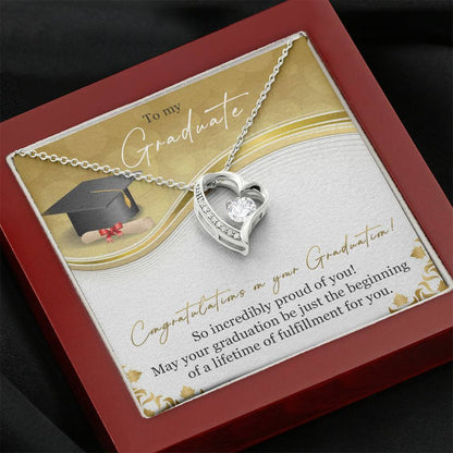 To My Graduate - Graduation Gift - Forever Hearts Necklace