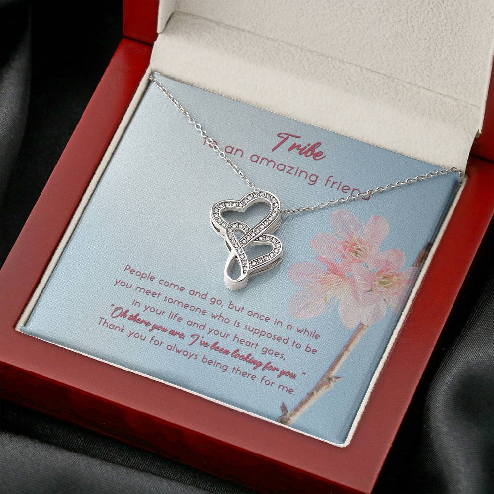 To An Amazing Friend. Double Hearts Necklace Gift For Friend