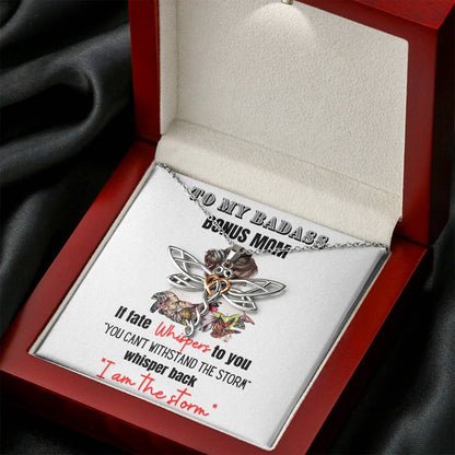 To My badass bonus mom Gift, Bonus Mom Necklace, Dragonfly Necklace, Badass Stepmom Gift
