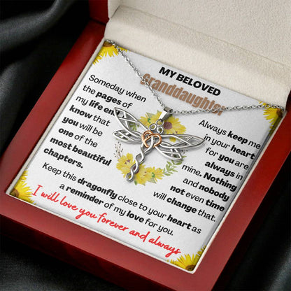 Gift for Granddaughter - Dragonfly Keepsake - Always keep me in your heart