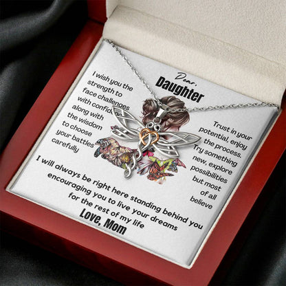 Gift for Daughter Empowering Dragonfly Necklace because it will always remind her how strong she is