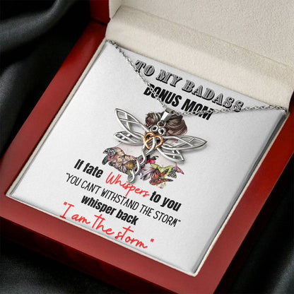 To My badass bonus mom Gift, Bonus Mom Necklace, Dragonfly Necklace, Badass Stepmom Gift