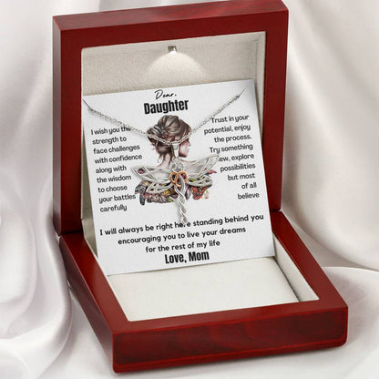 Gift for Daughter Empowering Dragonfly Necklace because it will always remind her how strong she is