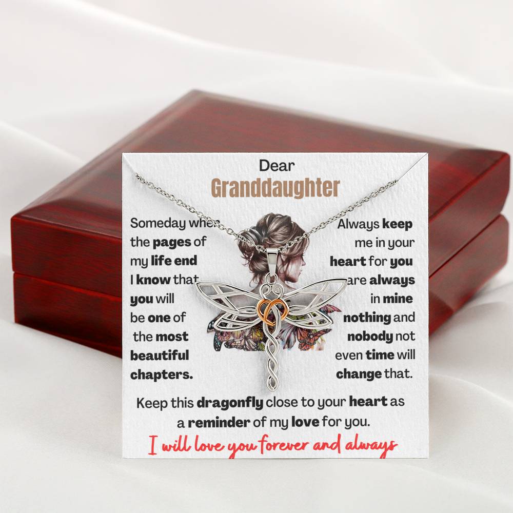 Gift for Granddaughter - Dragonfly Keepsake for Granddaughter