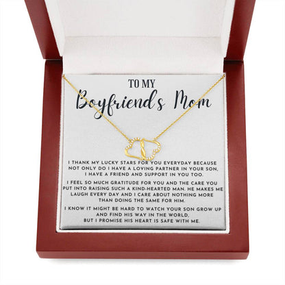 Gift for Boyfriends Mom, Solid Gold Necklace, To My Boyfriend's Mom Necklace, Gift for My Boyfriend's Mom Christmas, Boyfriend's Mom Gifts for Birthday