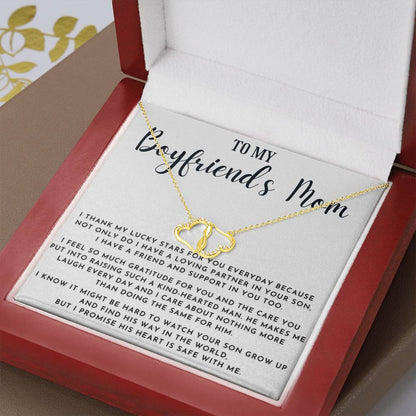 Gift for Boyfriends Mom, Solid Gold Necklace, To My Boyfriend's Mom Necklace, Gift for My Boyfriend's Mom Christmas, Boyfriend's Mom Gifts for Birthday