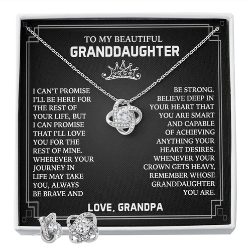 Gift for Granddaughter from Grandpa - Promise - Earrings Set
