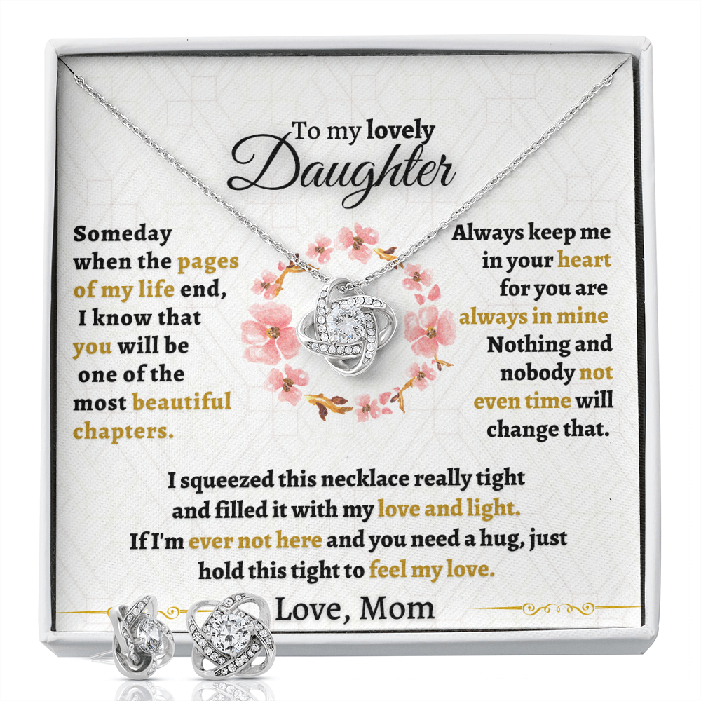 Gift for Daughter Chapters Love knot earring set