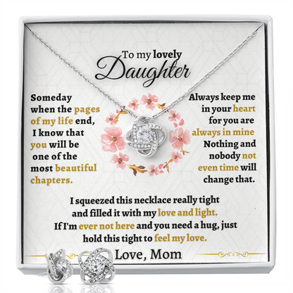 Gift for Daughter Chapters Love knot earring set