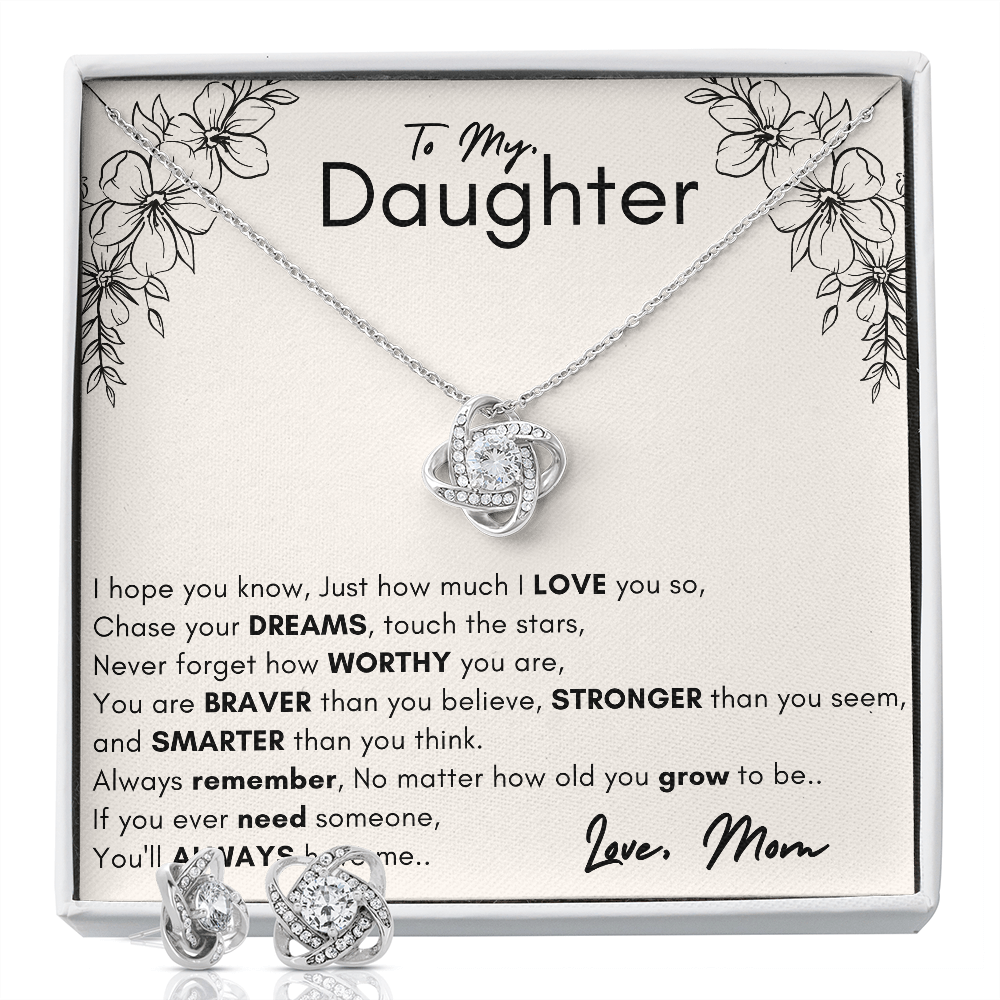 Gift for Daughter - Dream Loveknot with Earrings