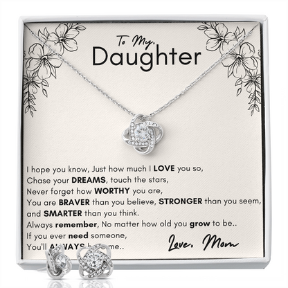 Gift for Daughter - Dream Loveknot with Earrings