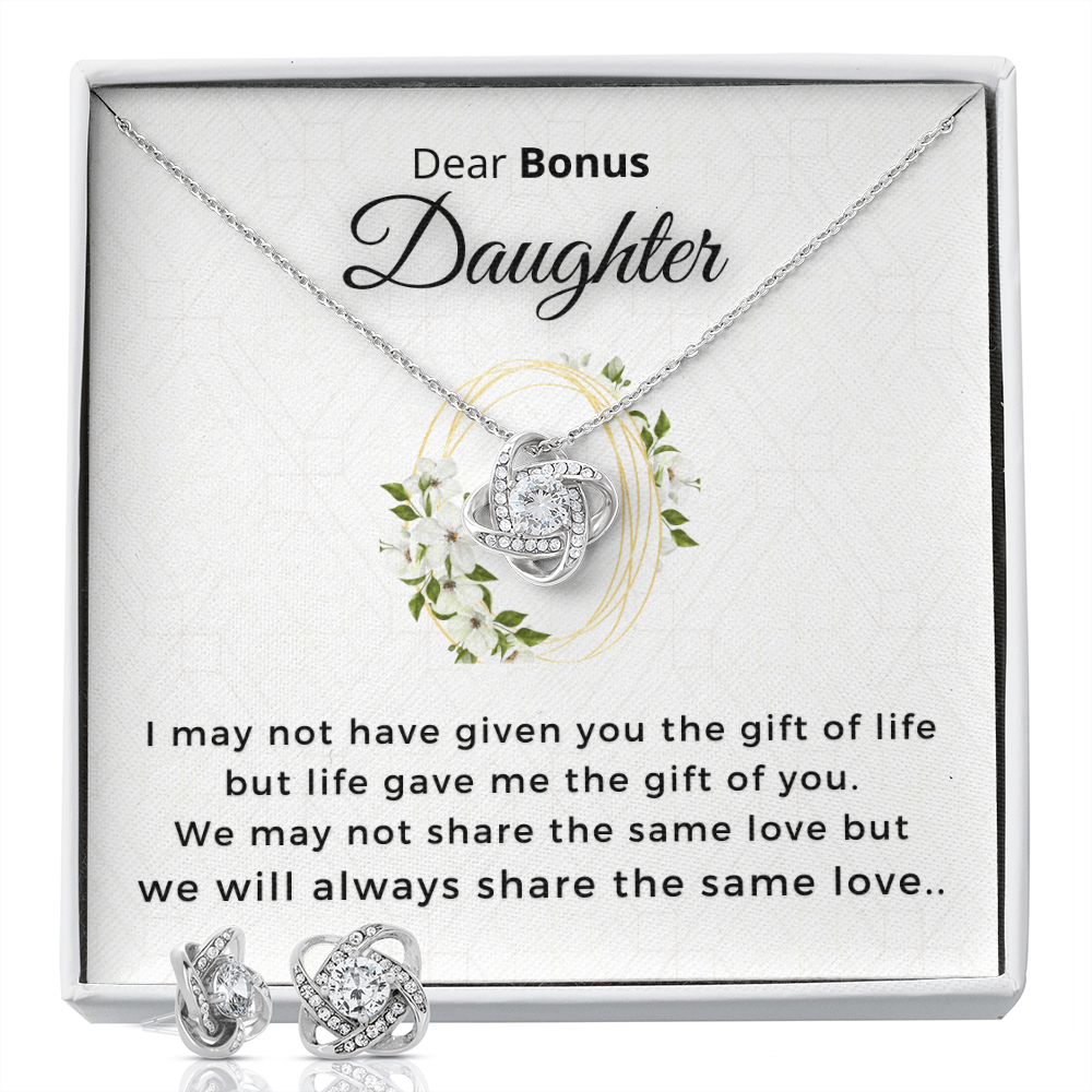 Bonus daughter loveknot earrings set