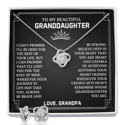 Gift for Granddaughter from Grandpa - Promise - Earrings Set