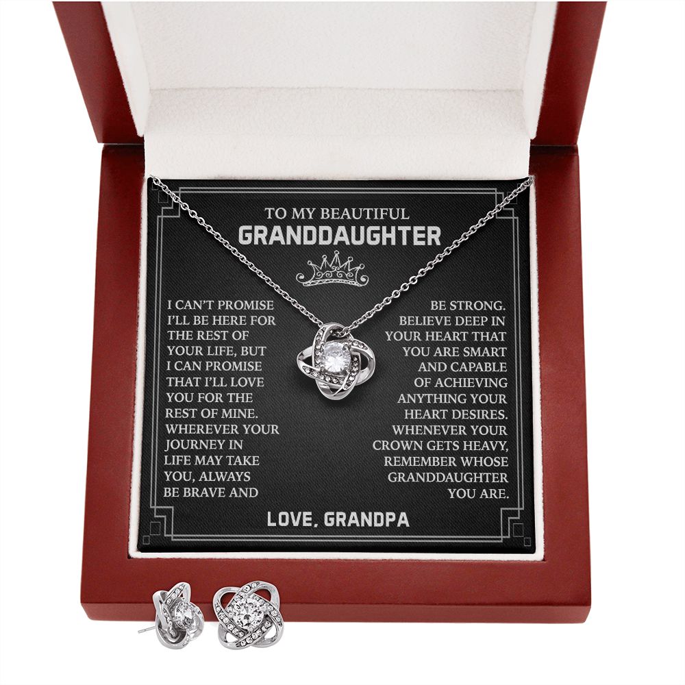 Gift for Granddaughter from Grandpa - Promise - Earrings Set