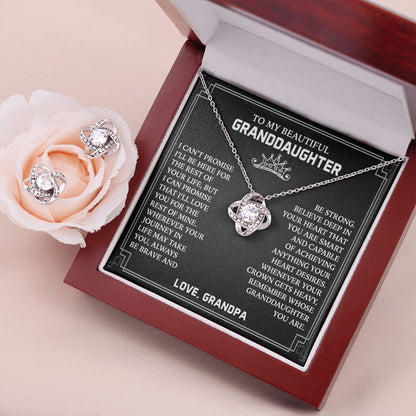 Gift for Granddaughter from Grandpa - Promise - Earrings Set