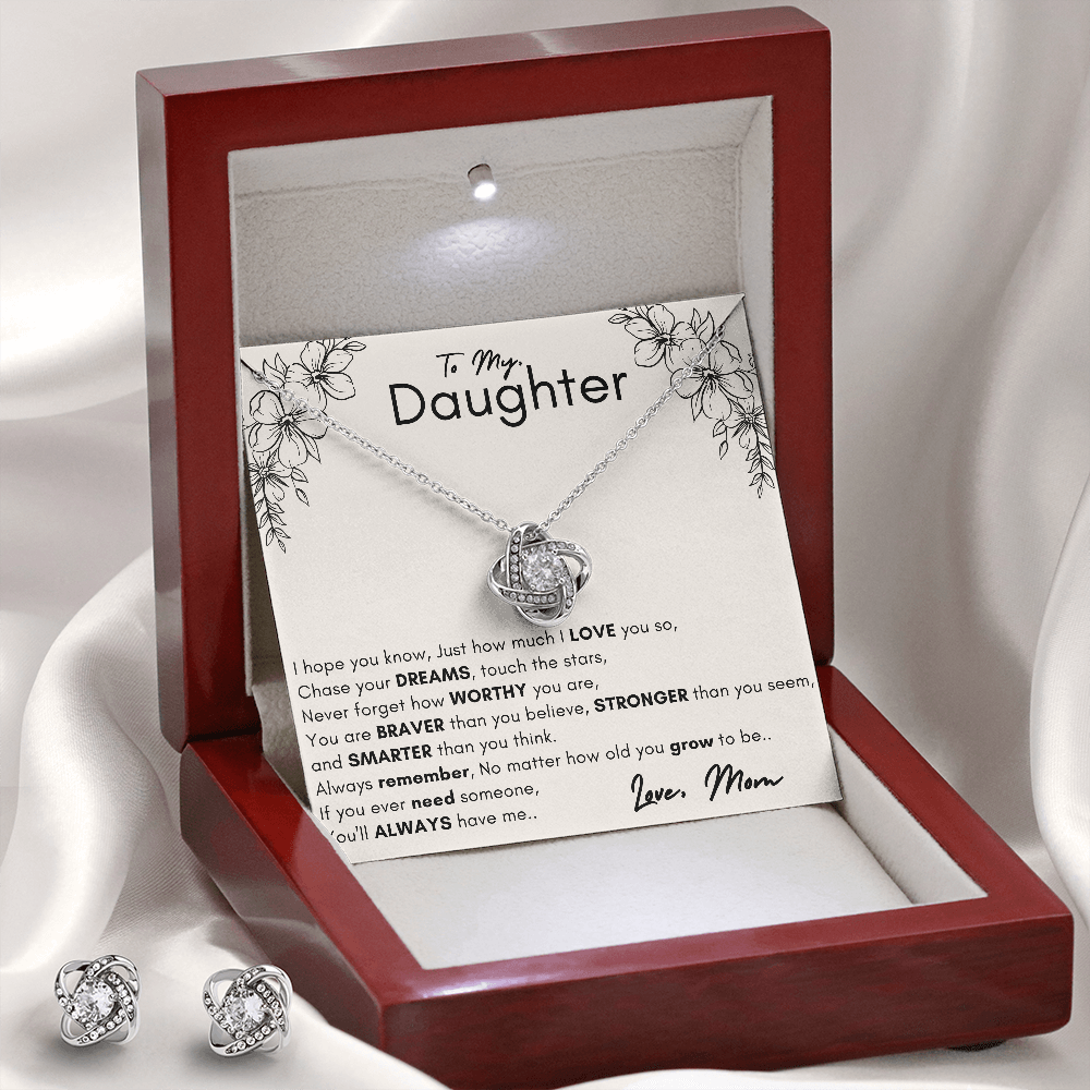 Gift for Daughter - Dream Loveknot with Earrings