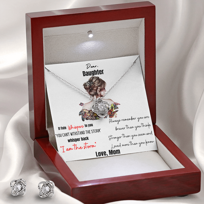 Gift for Daughter Storm Loveknot Earrings set