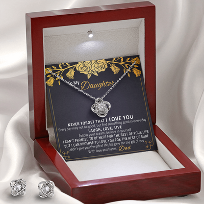 Promise Knot Earrings Set - To Daughter from Dad