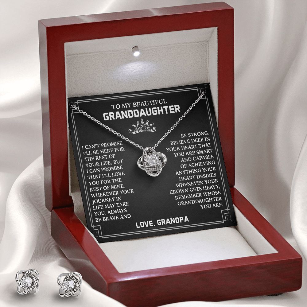 Gift for Granddaughter from Grandpa - Promise - Earrings Set