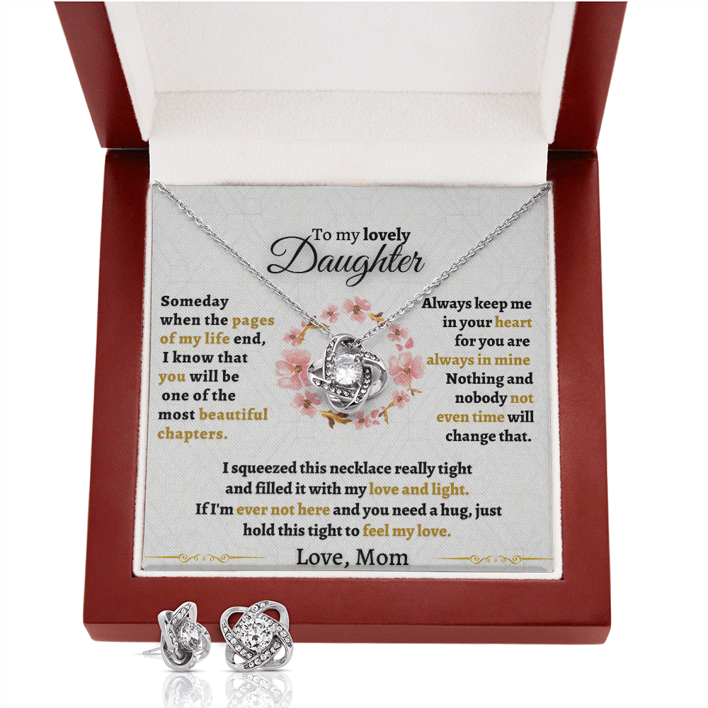 Gift for Daughter Chapters Love knot earring set