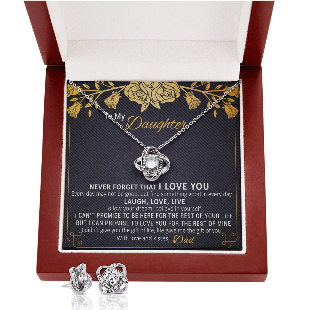 Promise Knot Earrings Set - To Daughter from Dad