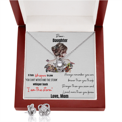Gift for Daughter Storm Loveknot Earrings set