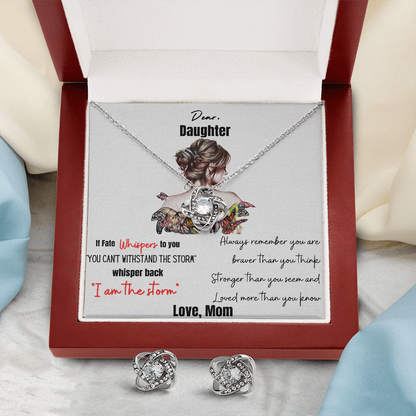 Gift for Daughter Storm Loveknot Earrings set