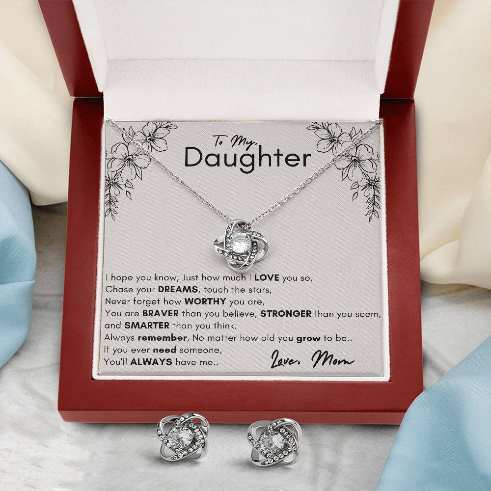 Gift for Daughter - Dream Loveknot with Earrings