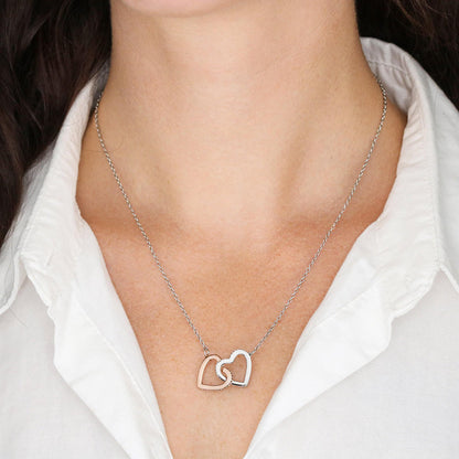 Empowering Gift for Daughter - Interlocking hearts necklace with Heart melting message card . Be stronger than the storm