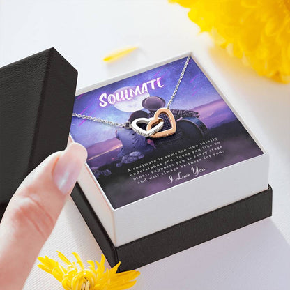 Soulmate is someone who totally understand you gift. Interlocking Heart Necklace Gift For Wife / Girlfriend