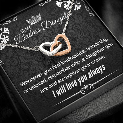 To My Badass Daughter Necklace from Mom and Dad