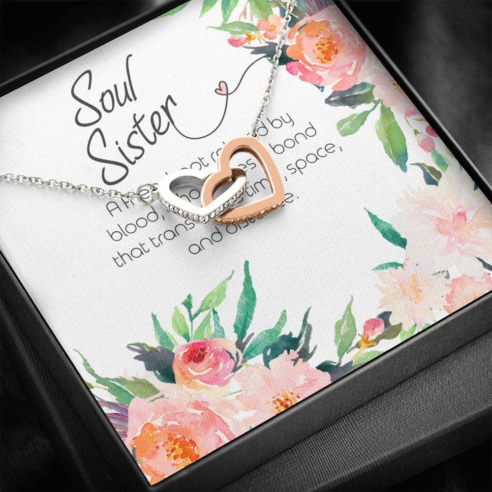 SOUL SISTER - CARD Double hearts necklace