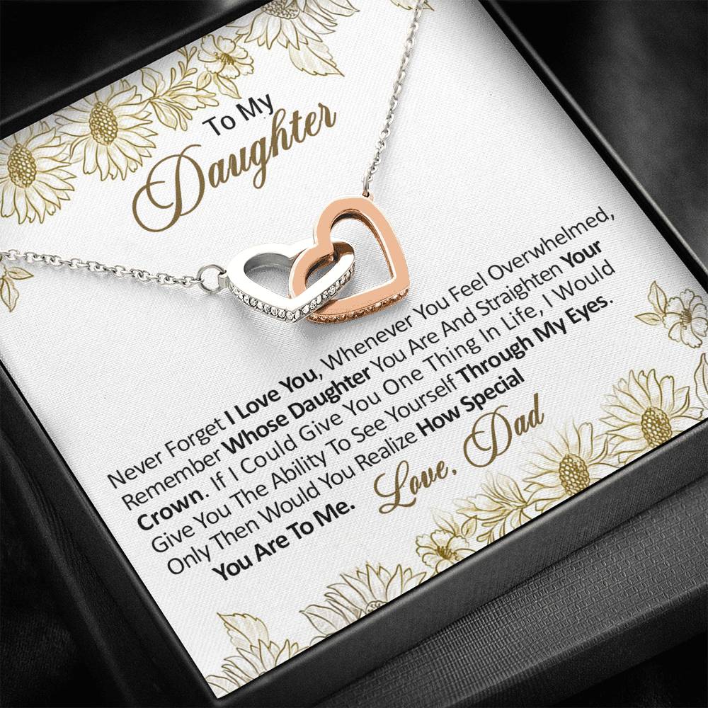 Dad to Daughter 2 Double hearts necklace
