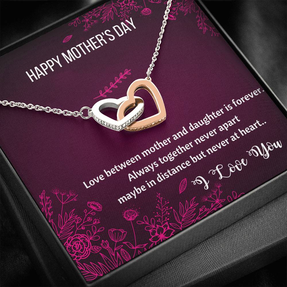 Mother's Day Gift For Mom Always Together Never Apart. Mother Daughter Necklace