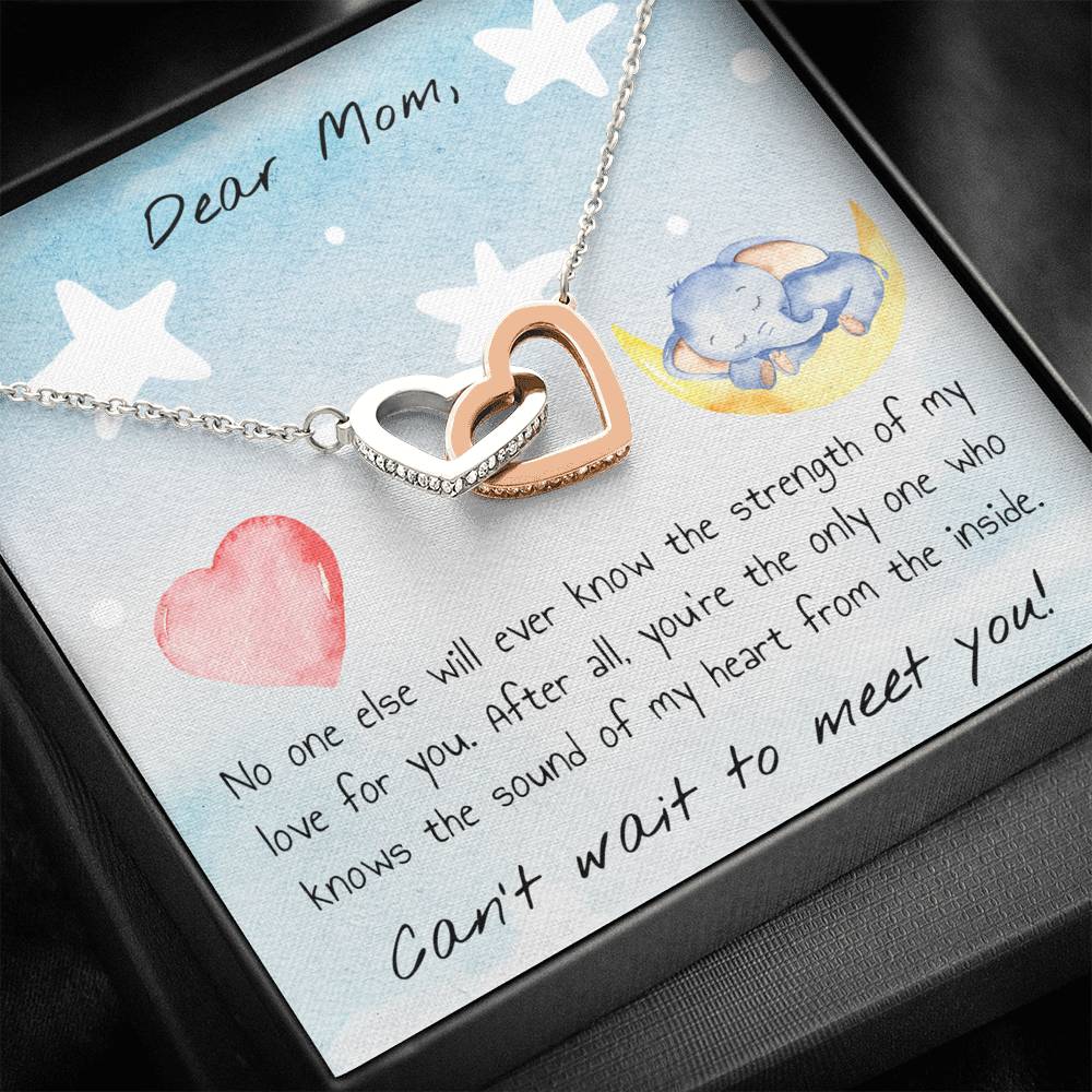 CAN'T WAIT TO MEET YOU - CARD Double hearts necklace
