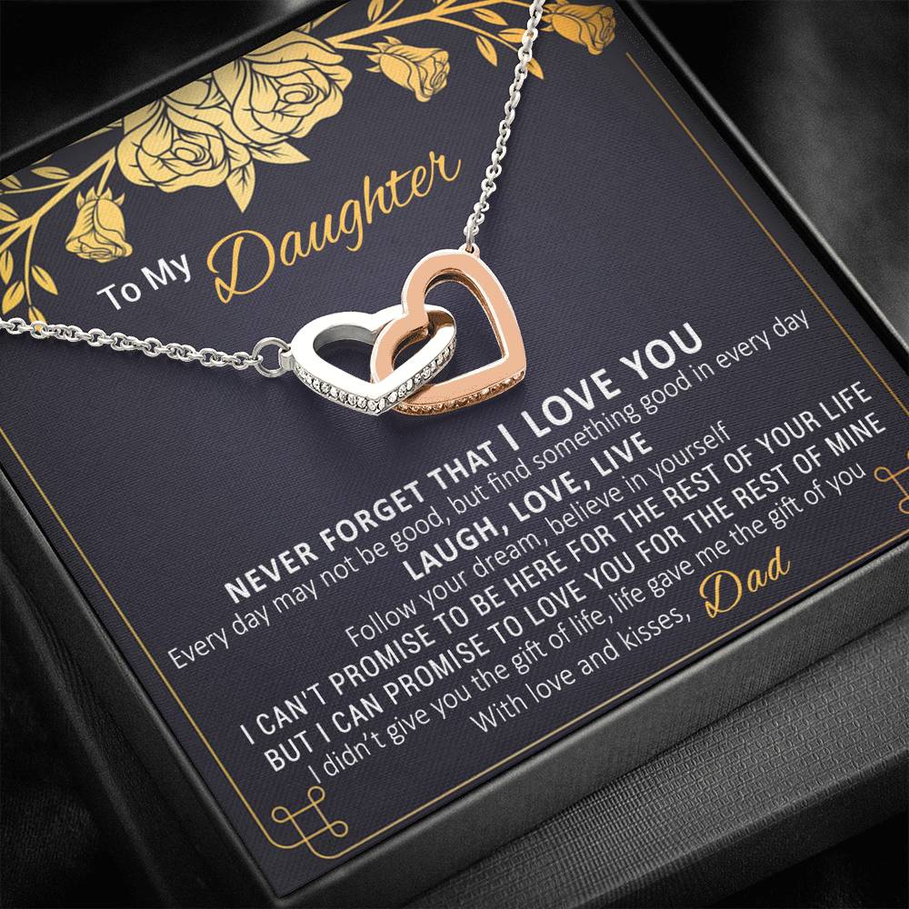 Dad to Daughter 1 Double hearts necklace