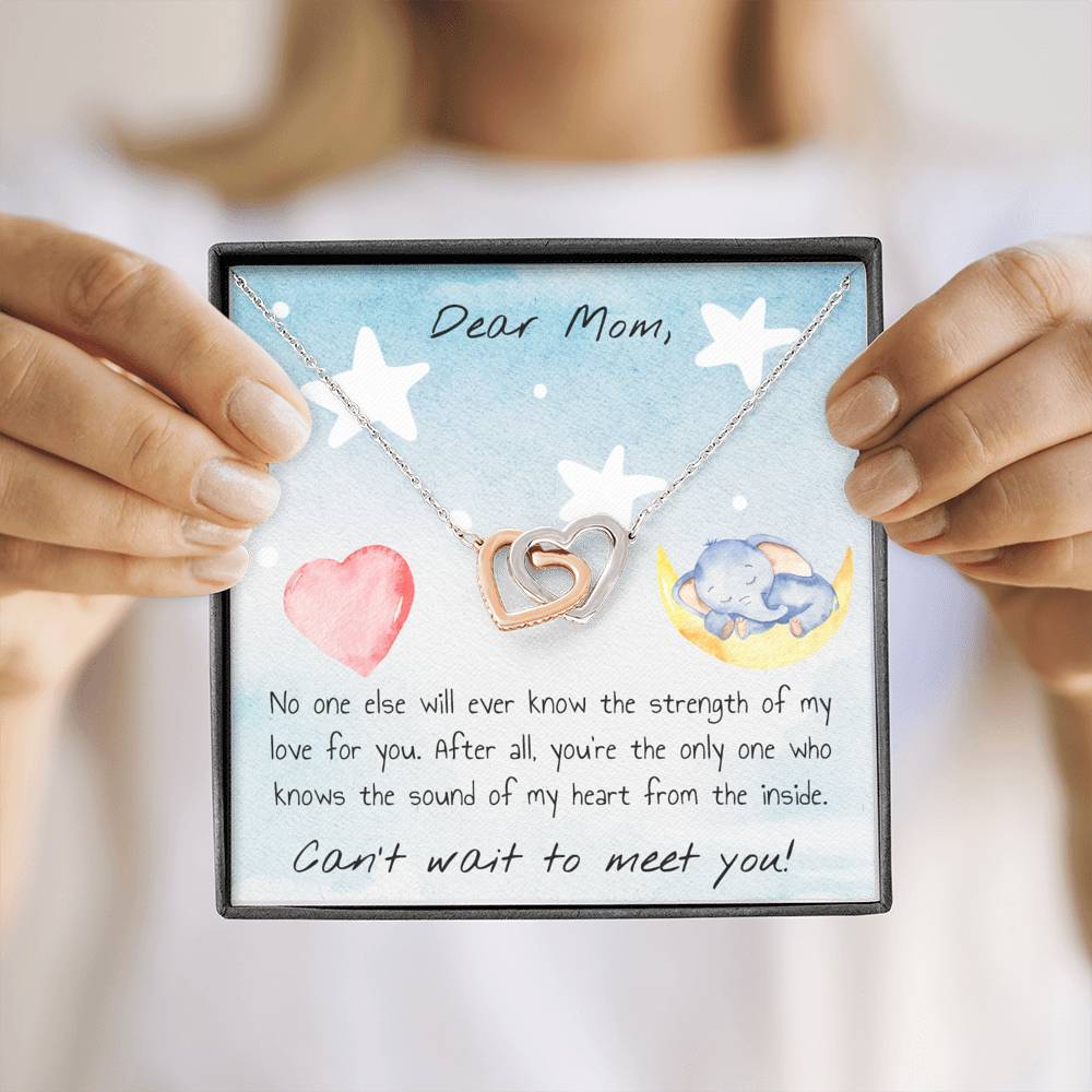 CAN'T WAIT TO MEET YOU - CARD Double hearts necklace