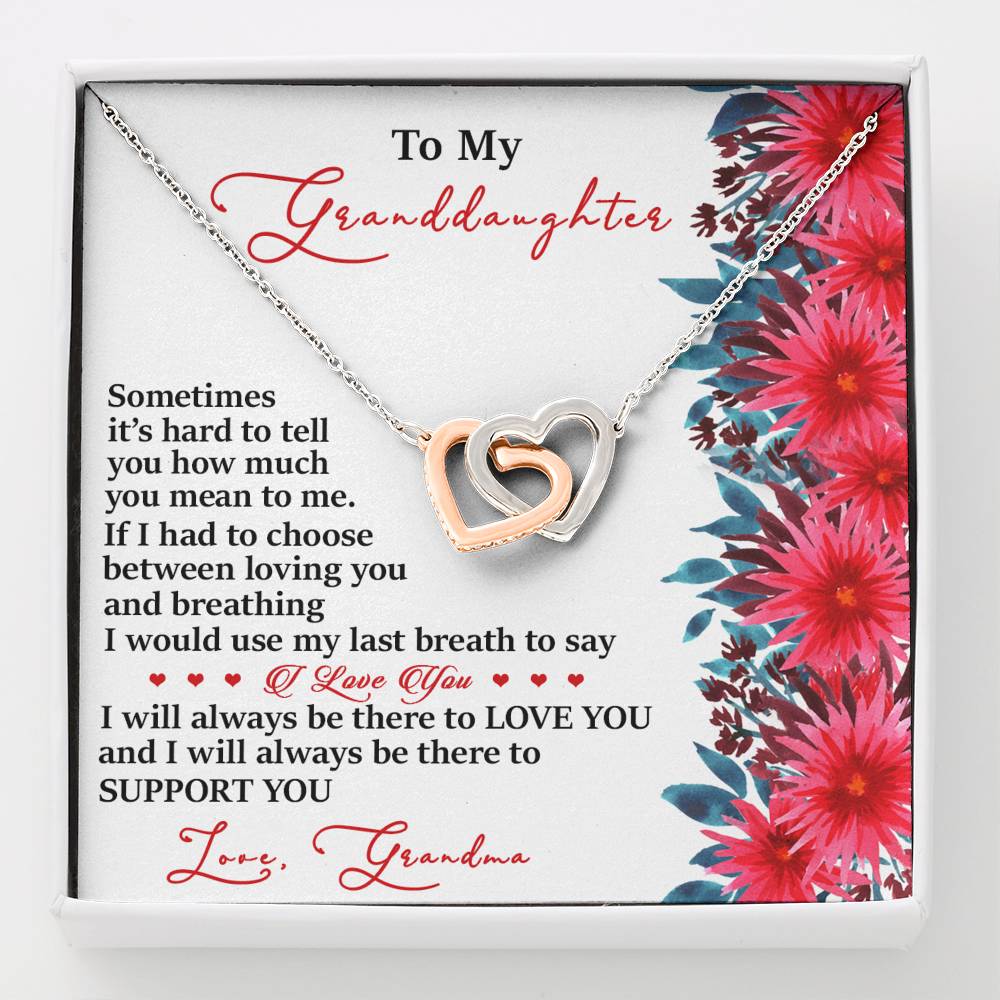 Grandma to Granddaughter 4 Double hearts necklace