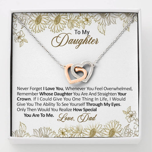 Dad to Daughter 2 Double hearts necklace