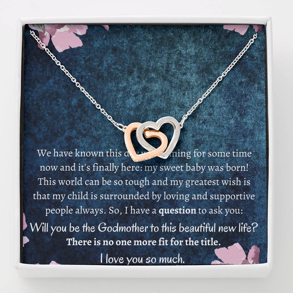 Mother to godmother Double hearts necklace