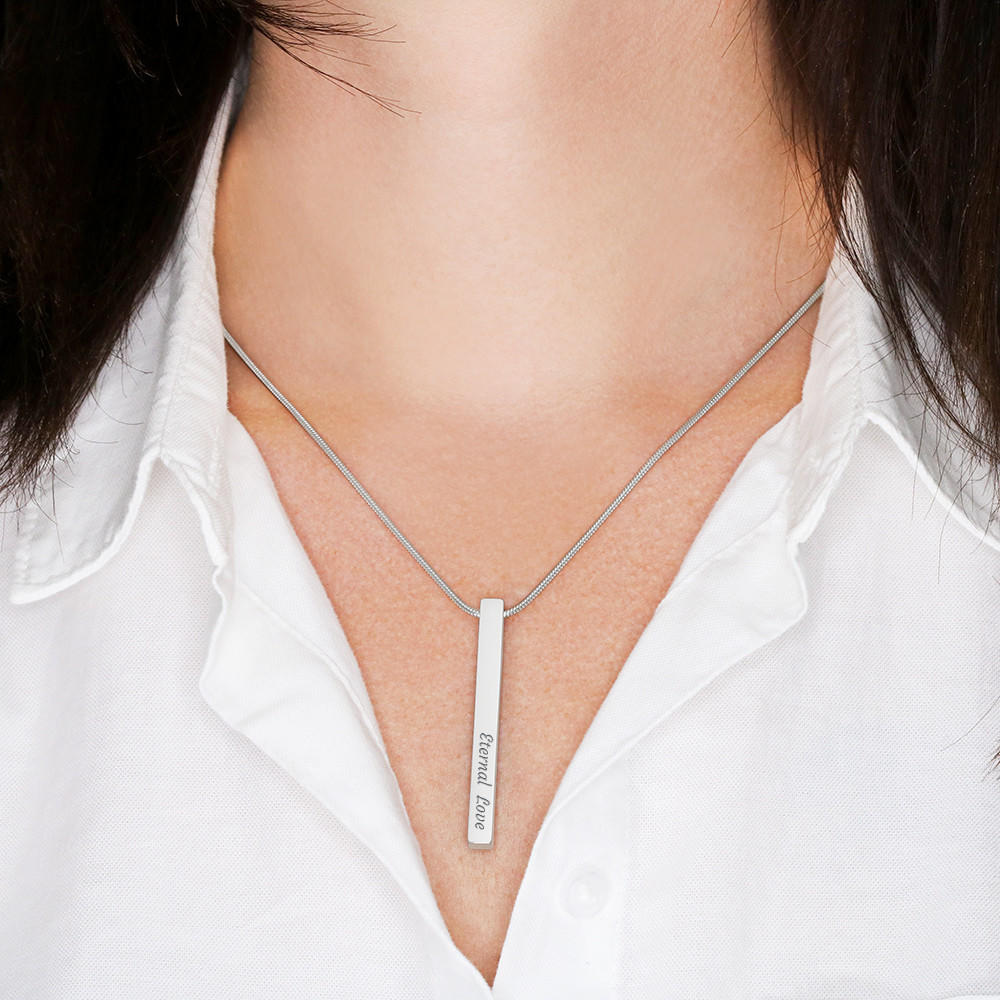 To My Favorite To My Everything Engravable Stick Necklace For Boyfriend / Husband