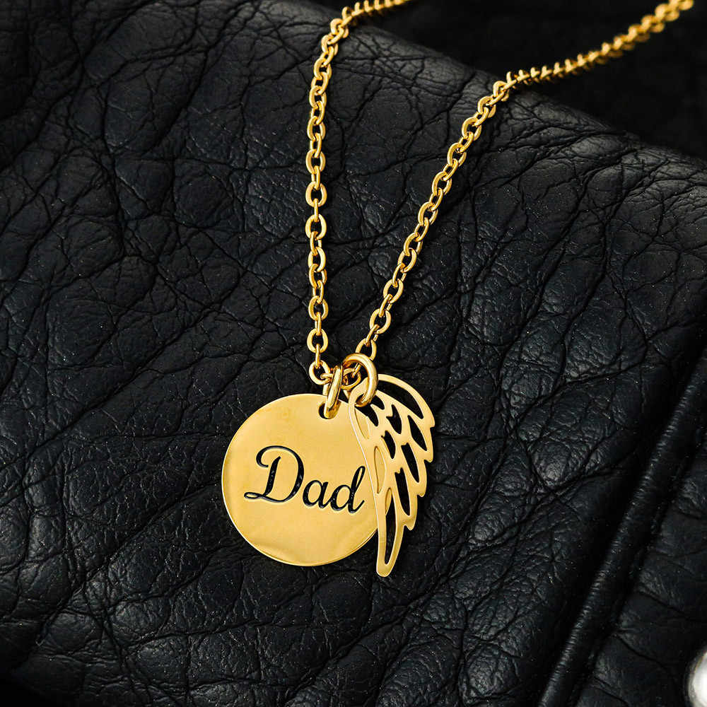 Remembrance Necklace For Dad With Heartfelt Message As I Sit In Heaven