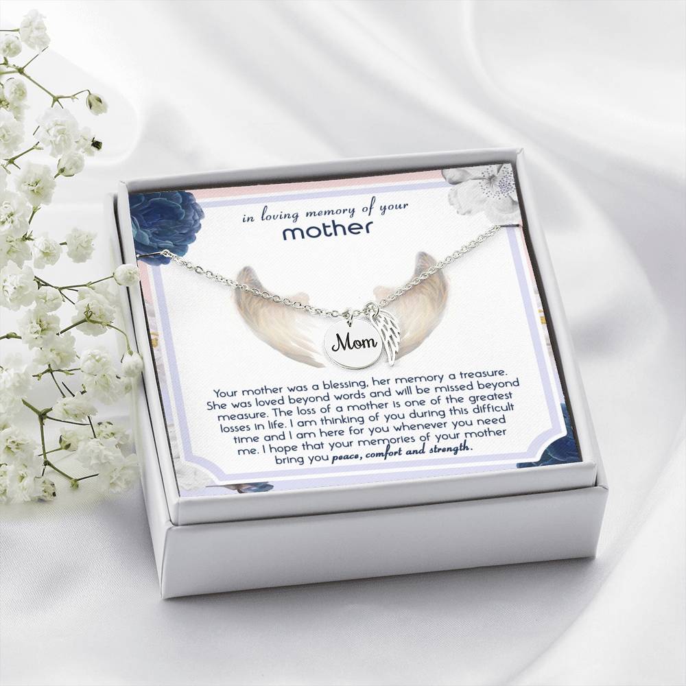 In The Loving Memory of Your Mother Remembrance Necklace with Mom Engraved