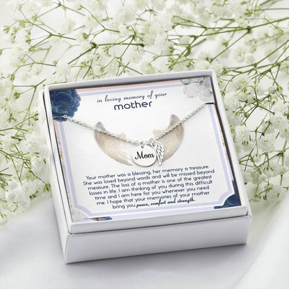 In The Loving Memory of Your Mother Remembrance Necklace with Mom Engraved